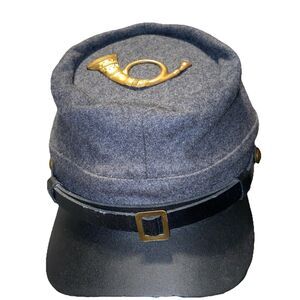 Military Civil War CSA Confederate Charcoal Gray Wool Kepi - 60 cm (L/XL)